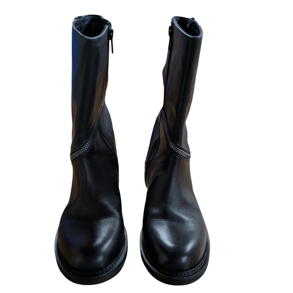 Vintage Foundry Regine Zip Around Black Leather Boots Size 7.5 - Picture 6 of 10
